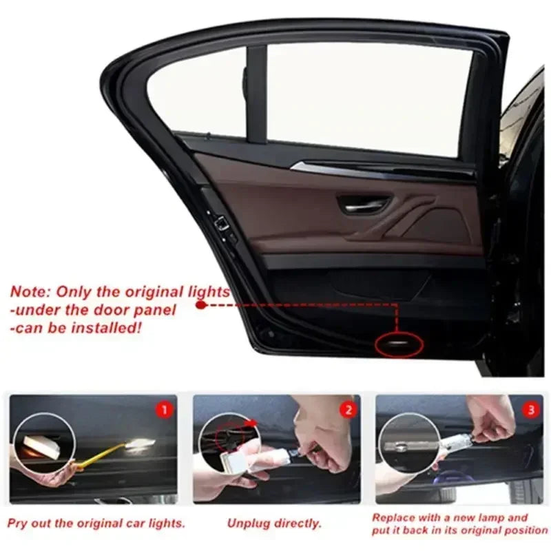 بصمة النور الذكية: أضواء إسقاط الشعار الترحيبية لأبواب السيارات